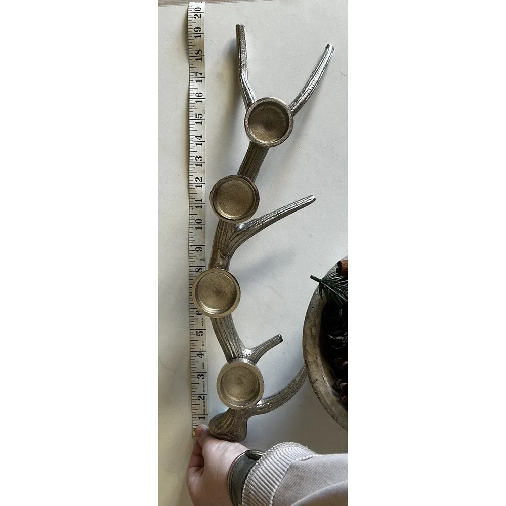 Pottery Barn Antler Tea Light Candle Holder aluminium